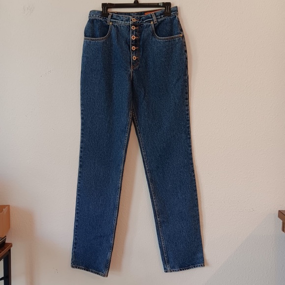 lawmen Denim - Vintage Lawmen Womens Western Button Fly Jeans Size 13 High Waisted Medium Wash